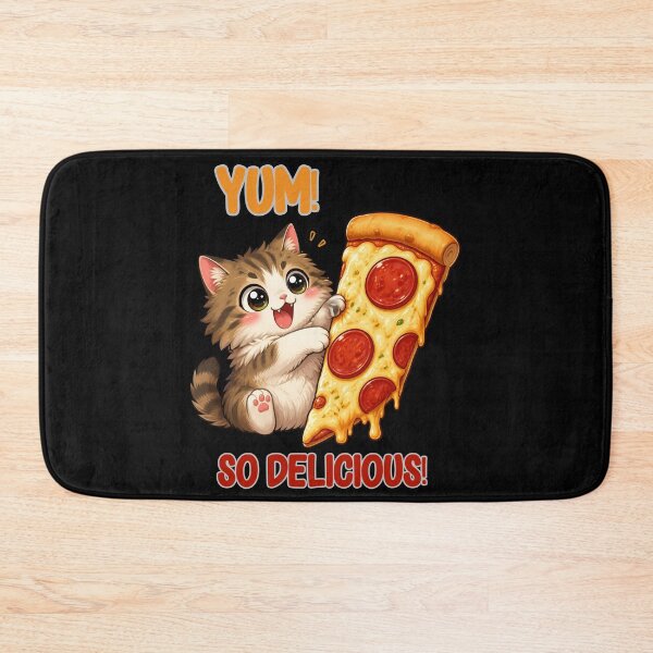 Item preview, Funny Cat with Pizza – Cute Food Lover Cat Design designed and sold by VisualPantry.