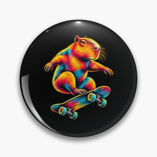 Item preview, Skateboarding Capybara Colourful Animal Skater Design designed and sold by JesterKrewArt.