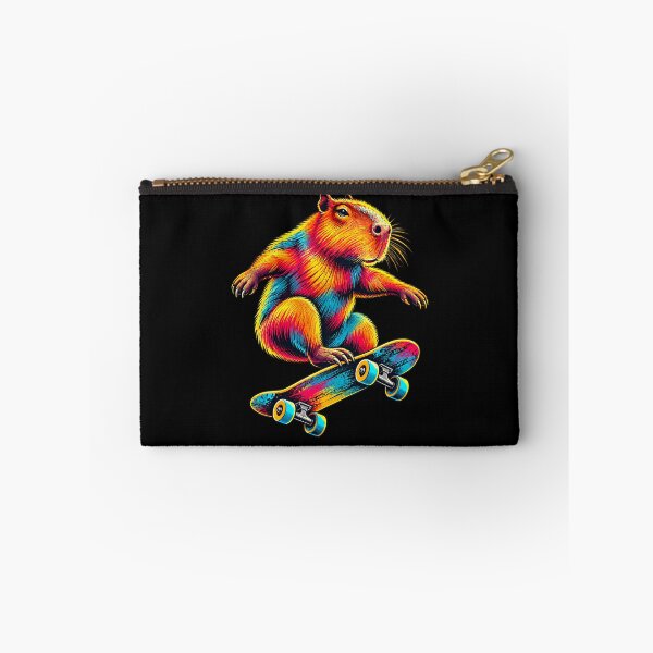 Item preview, Skateboarding Capybara Colourful Animal Skater Design designed and sold by JesterKrewArt.