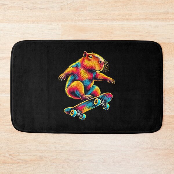 Item preview, Skateboarding Capybara Colourful Animal Skater Design designed and sold by JesterKrewArt.