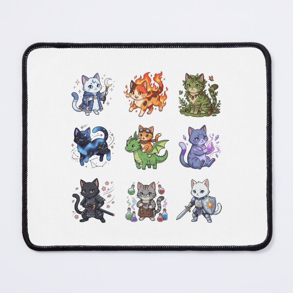 Item preview, Fantasy RPG Cat Classes DnD Gaming Kawaii Sticker Pack designed and sold by mood-draftsman.