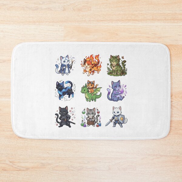 Item preview, Fantasy RPG Cat Classes DnD Gaming Kawaii Sticker Pack designed and sold by mood-draftsman.