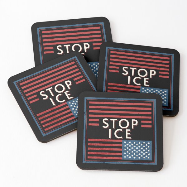 Item preview, STOP ICE protest design with US flag in grunge style designed and sold by FeverVoid.