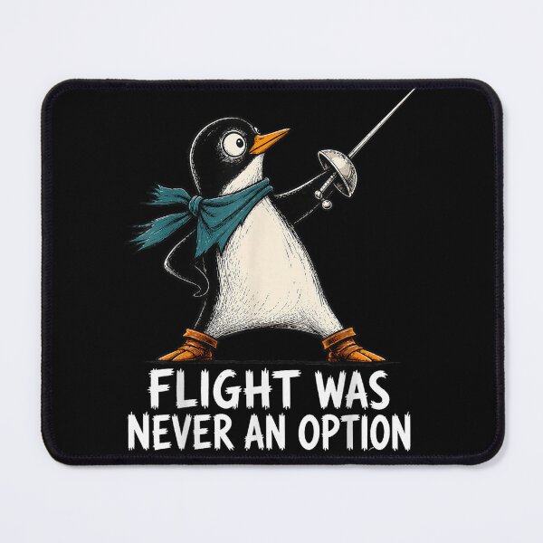 Item preview, Flight was Never an Option Funny Fencing Penguin designed and sold by Churt-Decor.