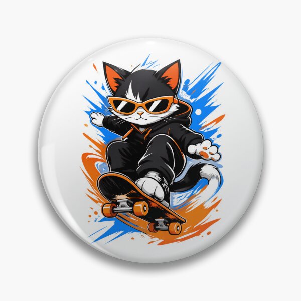 Item preview, Cool Skateboarder Cat in Hoodie and Sunglasses designed and sold by Catchy-Couture.