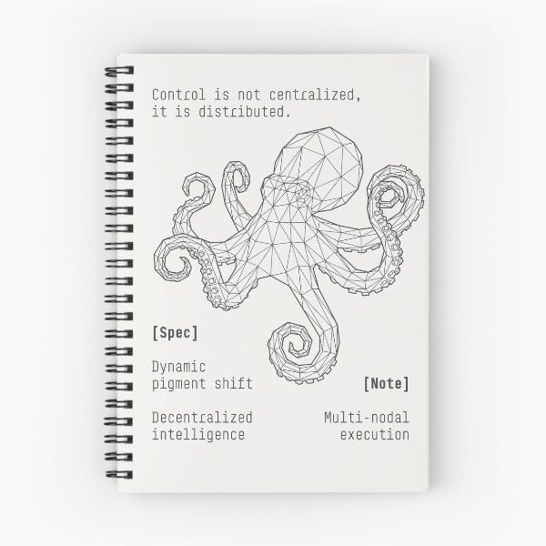 Item preview, Octopus Decentralized Intelligence Technical Blueprint Poster designed and sold by drTerrens.