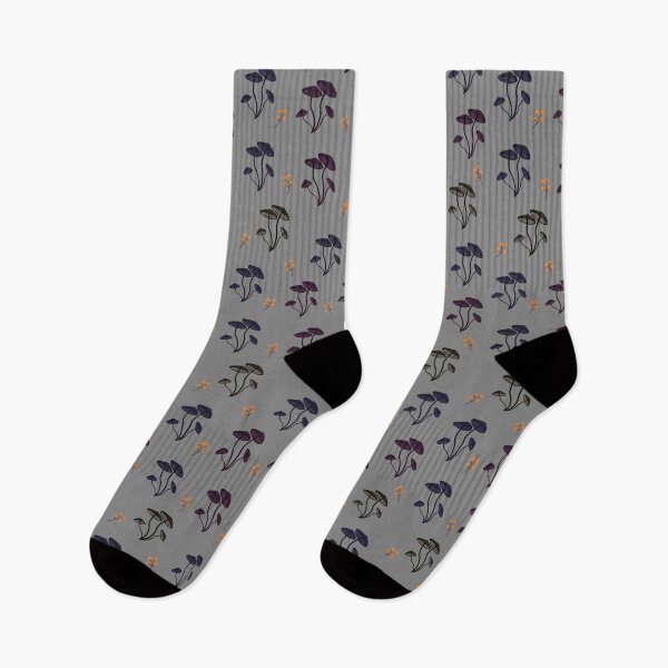 Item preview, Autumn flowers and mushrooms pattern designed and sold by Sock Garden.
