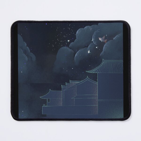 Item preview, Vintage Oriental Night Sky Traditional Architecture - Dreamy Starry Night Poster designed and sold by Rehnair.