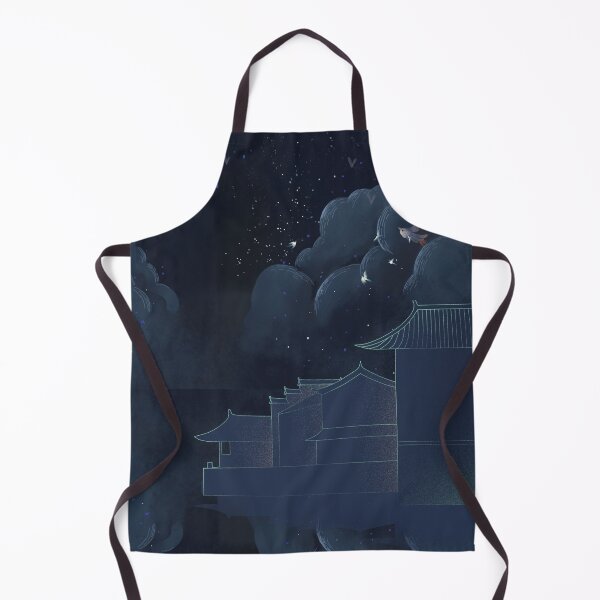 Item preview, Vintage Oriental Night Sky Traditional Architecture - Dreamy Starry Night Poster designed and sold by Rehnair.