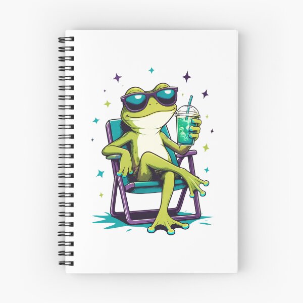 Item preview, Relaxed Frog Chilling on Beach Chair with Cocktail designed and sold by Catchy-Couture.