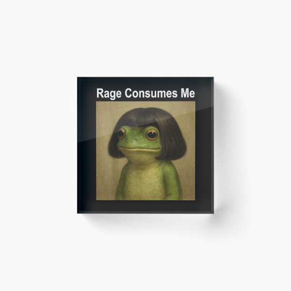 Item preview, Rage consumes me Frog Funny Frog Bob Haircut Meme Humor Gift designed and sold by Churt-Decor.