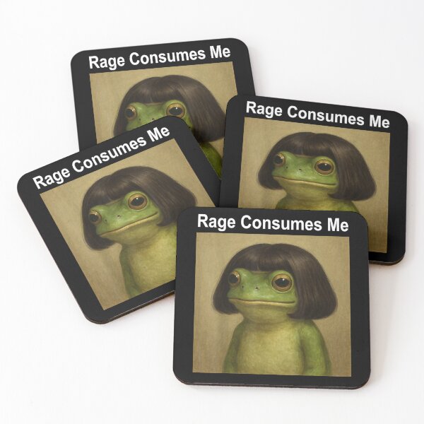 Item preview, Rage consumes me Frog Funny Frog Bob Haircut Meme Humor Gift designed and sold by Churt-Decor.