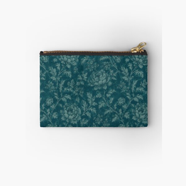 Item preview, Teal Tonal Floral Jacquard Pattern designed and sold by Sandy Beach Decor.