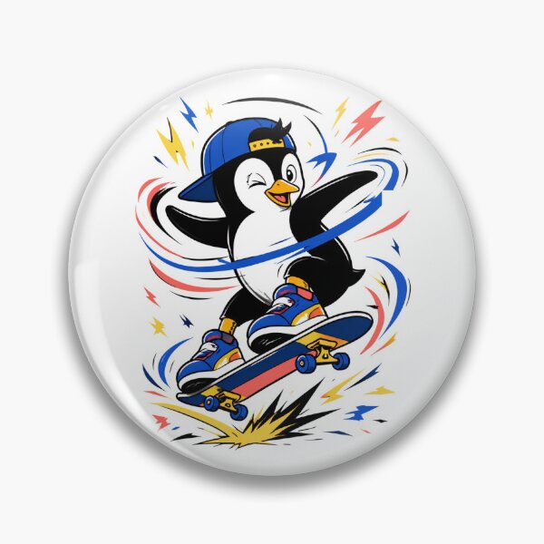 Item preview, Radical Skateboarding Penguin with Backwards Cap designed and sold by Catchy-Couture.