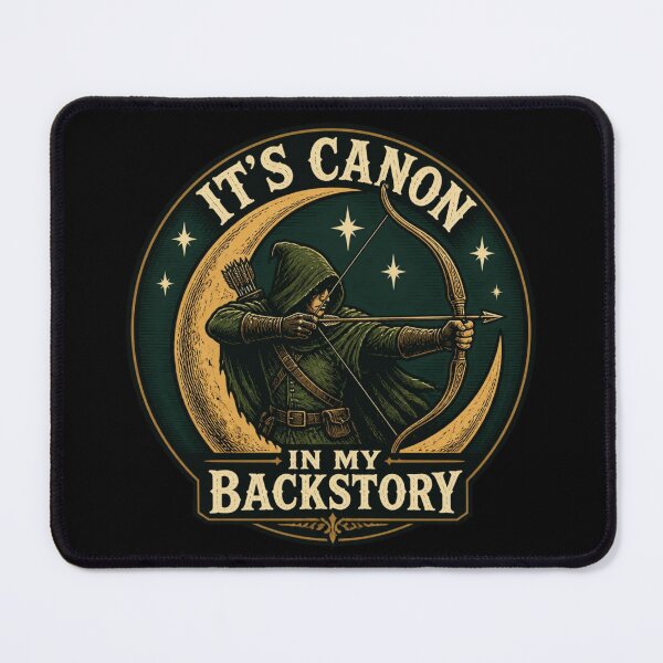 Item preview, It Is Canon In My Backstory - 80s Dark Fantasy Ranger Shirt designed and sold by Dice_Goblin_Studio.