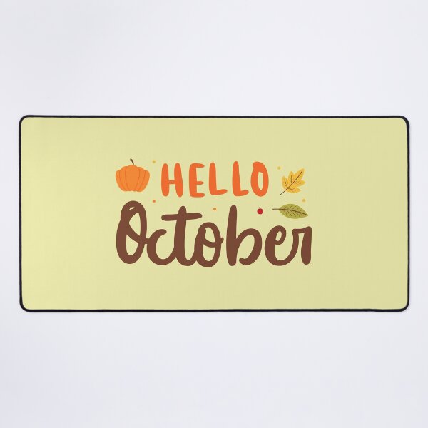 Item preview, Hello October Cute Pumpkin and Autumn Leaves Lettering designed and sold by SolutionsArt.