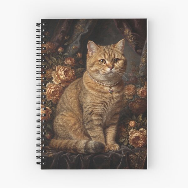 Item preview, Regal Golden Tabby Cat with Pearl Necklace designed and sold by Real Beast Art.