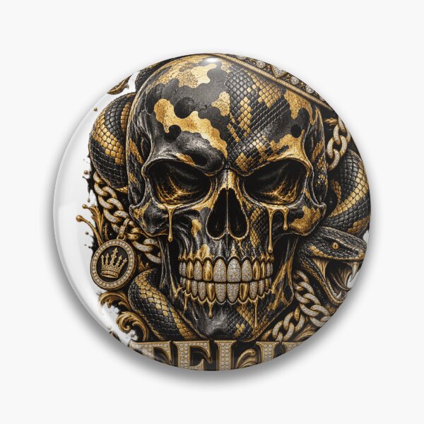 Item preview, Atelier Royal Skull With Crown And Snakes - Luxury Gold Black Gothic King Art designed and sold by WearTheVibe Store.