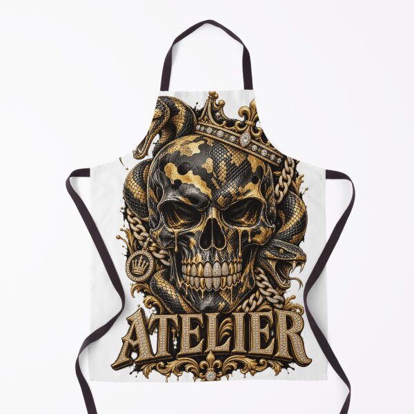 Item preview, Atelier Royal Skull With Crown And Snakes - Luxury Gold Black Gothic King Art designed and sold by WearTheVibe Store.