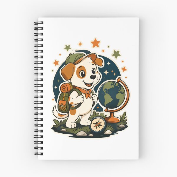 Item preview, Curious Puppy Explorer with Globe and Compass designed and sold by Catchy-Couture.
