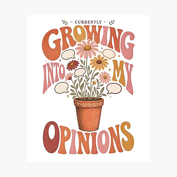Item preview, Retro Feminine Floral Growing Into My Opinions designed and sold by ice-apparel.