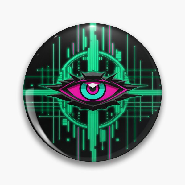 Item preview, Cyberpunk Glitch Eye – Neon Digital Matrix designed and sold by GlitchZen.