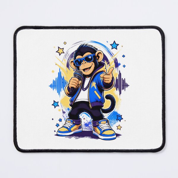 Item preview, Cool Rapper Monkey Singing with Microphone designed and sold by Catchy-Couture.