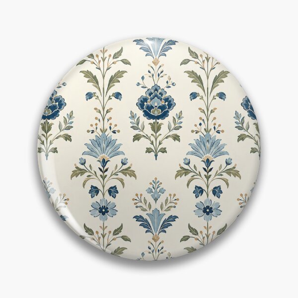Item preview, Classic Blue Botanical Damask Pattern designed and sold by Sandy Beach Decor.