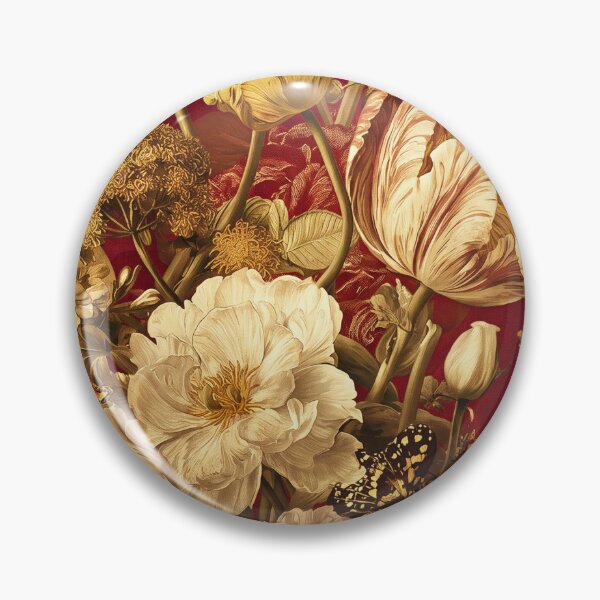 Item preview, Golden Bouquet on Crimson — Baroque Floral with Butterflies designed and sold by Bodique.