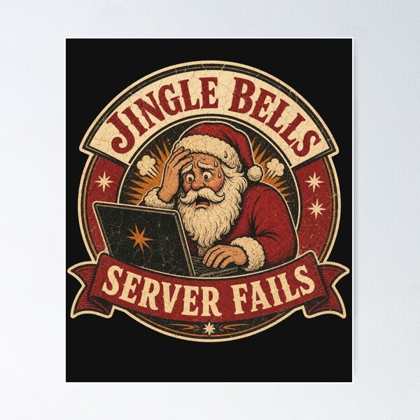 Item preview, Jingle Bells Server Fails – Funny Christmas IT Sysadmin Shirt designed and sold by JDR Tees.