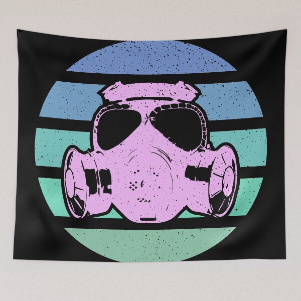 Item preview, Trippy Gas Mask | Retro Counterculture Art | Alternative Art designed and sold by Half Mess.