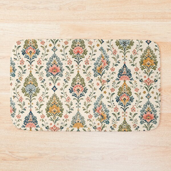 Item preview, Vintage English Folk Floral Damask designed and sold by Sandy Beach Decor.