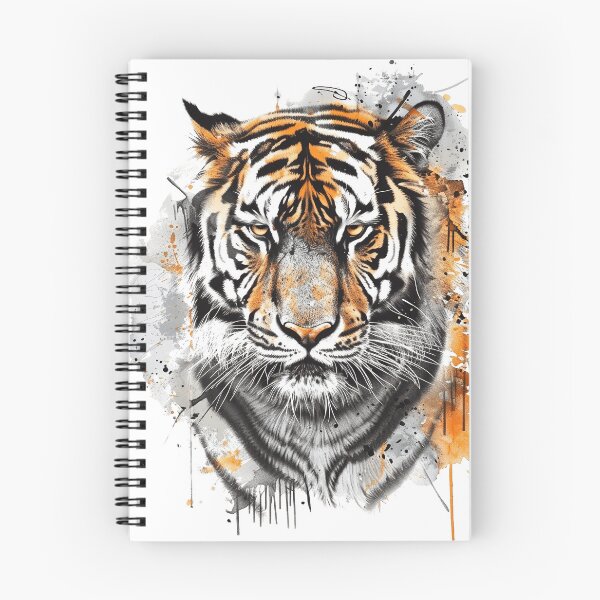 Item preview, Fierce Tiger Warrior – Motivational Wild Cat Ink Art designed and sold by NaqxshDesignStudio.