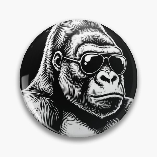 Item preview, Cool Gorilla in Sunglasses - Retro Engraving Style Art designed and sold by DKtrending.