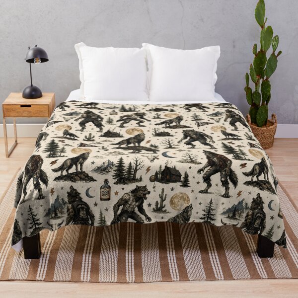 Item preview, Vintage Werewolf Gothic Forest Pattern designed and sold by Sandy Beach Decor.