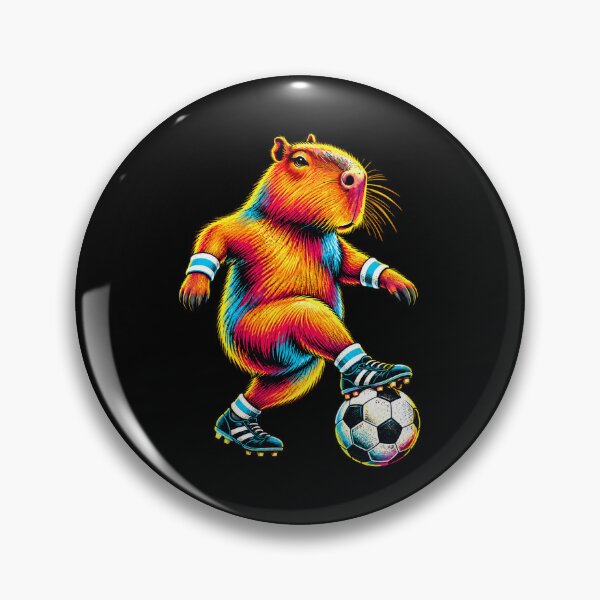 Item preview, Football Capybara Colourful Animal Soccer Design designed and sold by JesterKrewArt.
