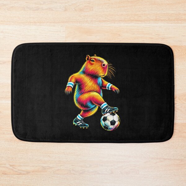 Item preview, Football Capybara Colourful Animal Soccer Design designed and sold by JesterKrewArt.