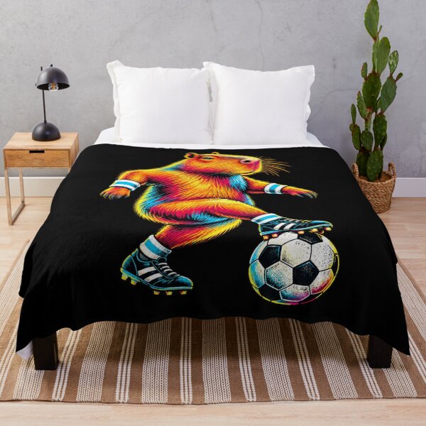 Item preview, Football Capybara Colourful Animal Soccer Design designed and sold by JesterKrewArt.