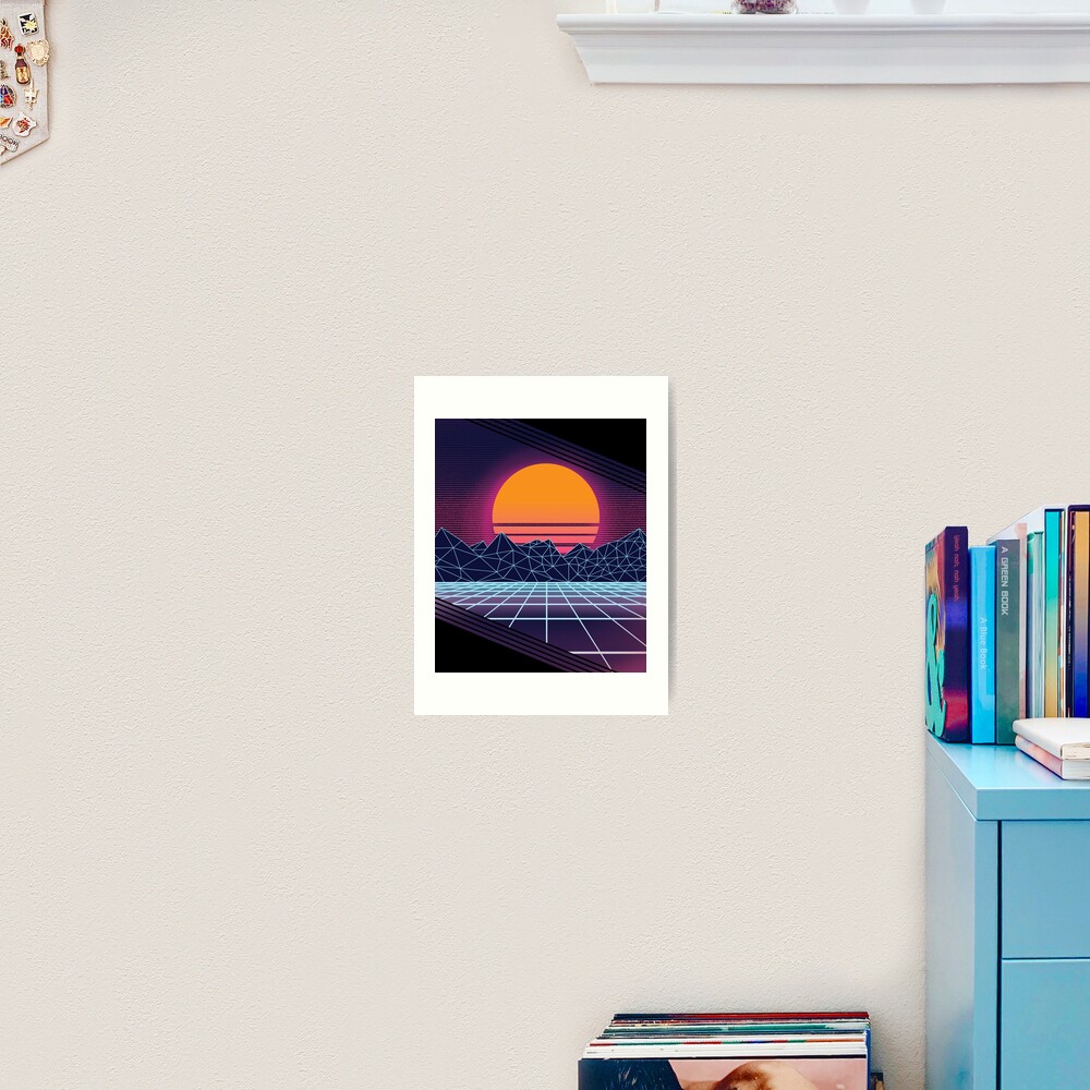 outrun sunset art print by connorlucasart redbubble redbubble