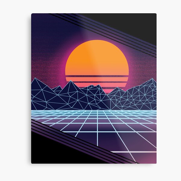 Outrun Sunset Metal Print