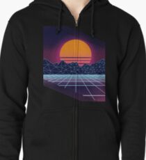 Outrun Sonnenuntergang Kapuzenjacke