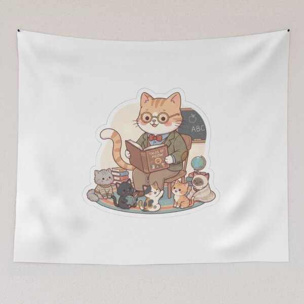 Item preview, Storytime Teacher Cat Reading designed and sold by PrintforDesign.