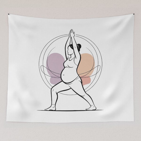 Item preview, Warrior Pose Mandala Halo Prenatal Yoga Art designed and sold by 108stillness.