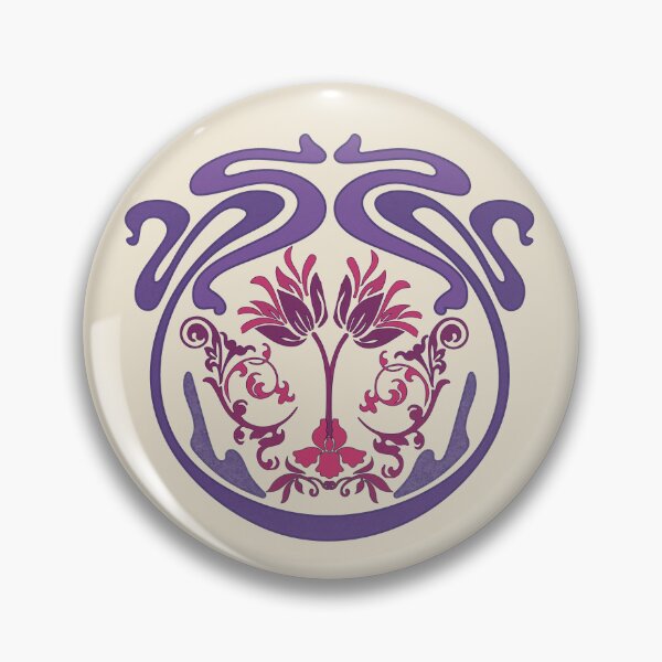 Item preview, Art Nouveau Floral Emblem Purple and Pink Graphic designed and sold by alizye.