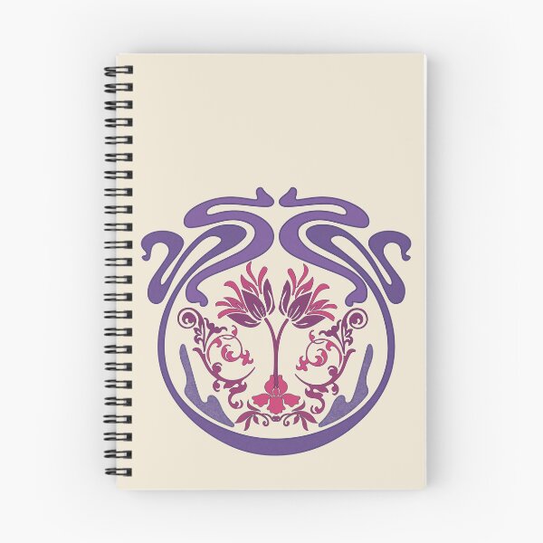 Item preview, Art Nouveau Floral Emblem Purple and Pink Graphic designed and sold by alizye.