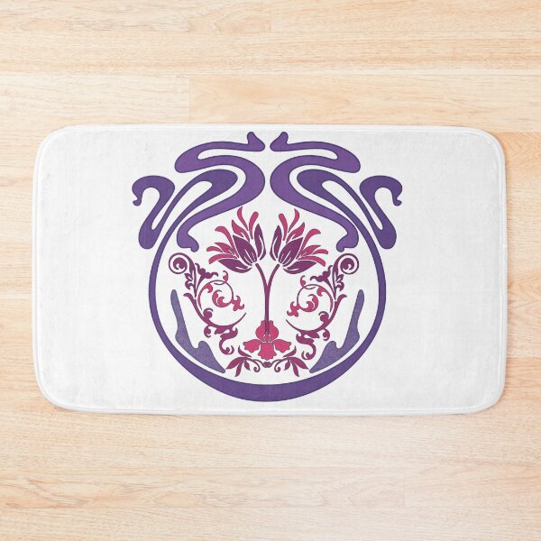 Item preview, Art Nouveau Floral Emblem Purple and Pink Graphic designed and sold by alizye.