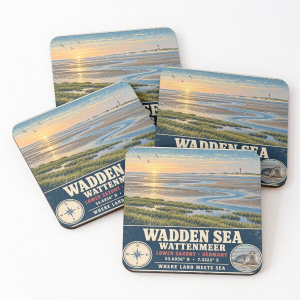 Item preview, Wadden Sea – Vintage German Coastal Landscape designed and sold by naturalsurvival.