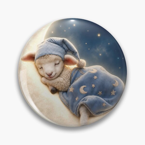 Item preview, Little Lamb Sleeping on a Crescent Moon designed and sold by Maria Dryfhout.