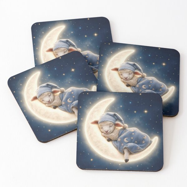Item preview, Little Lamb Sleeping on a Crescent Moon designed and sold by Maria Dryfhout.