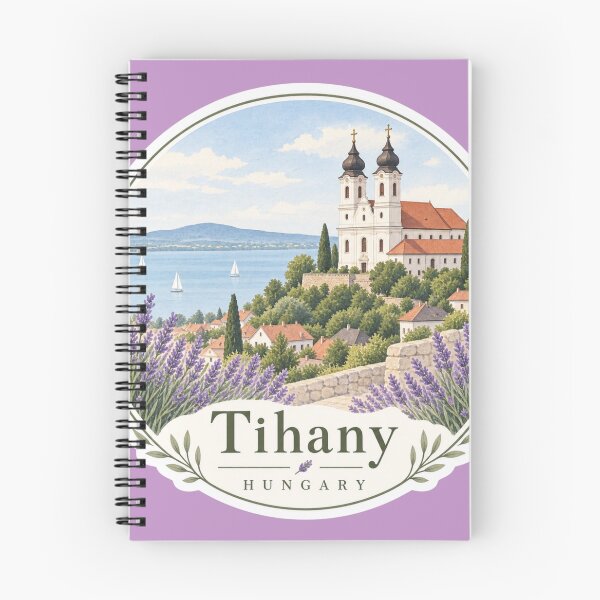 Item preview, Tihany Hungary Lake Balaton Lavender Travel Art designed and sold by GusiaTreasures.